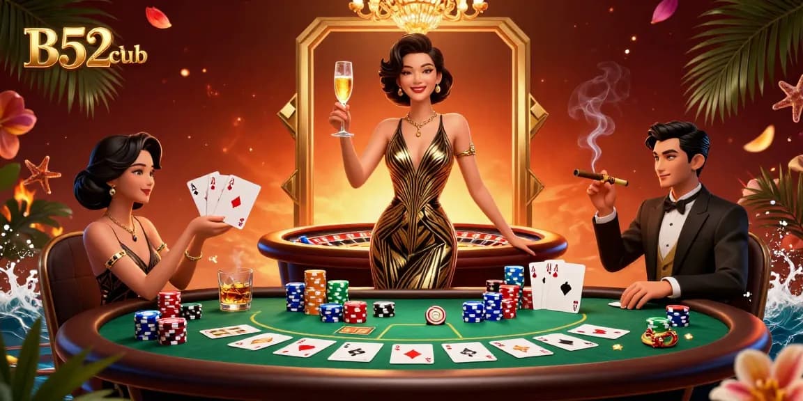 Join the excitement at B52club with rich casino games, lavish decor, and action-packed Poker elements.