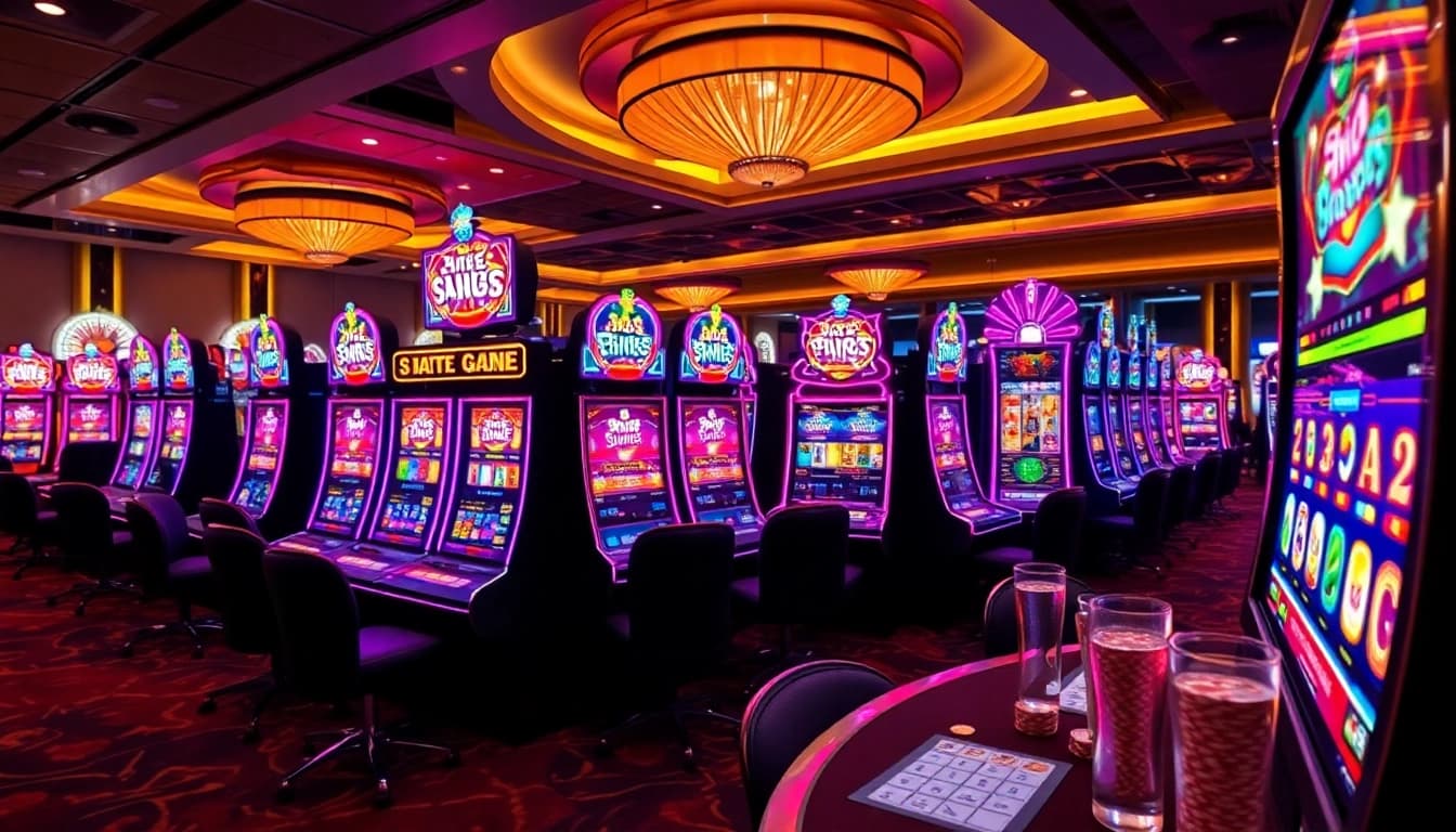 Menangkan slot online dengan mesin permainan berwarna-warni di kasino yang mewah.