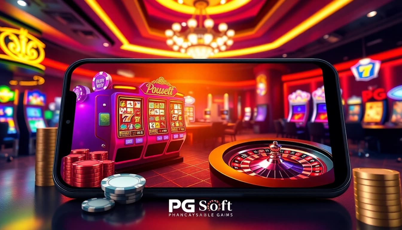 Experience top PG Soft mobile casino games in an elegant digital gambling setting.