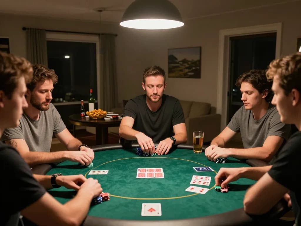 Experience the excitement of 888now đăng nhập during a thrilling home poker game with friends.