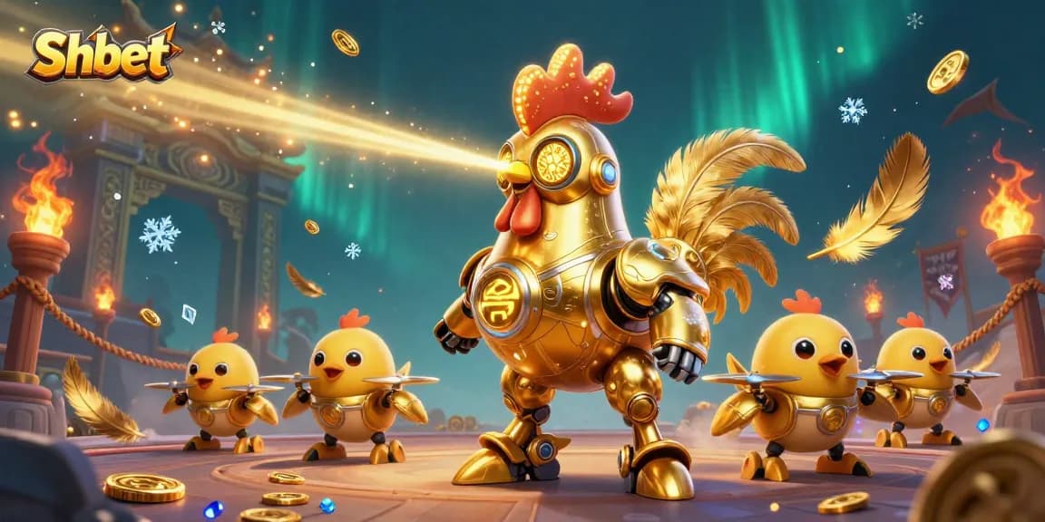 Play one-of-a-kind games at Shbet with unique robots and dazzling golden effects.