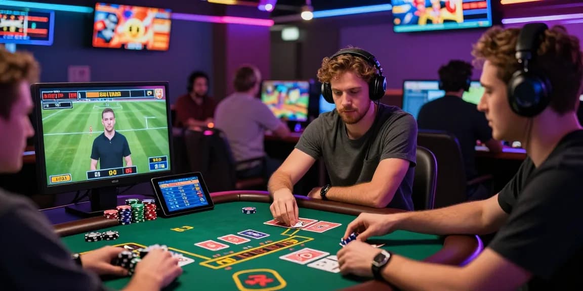 Players engaged in online gaming and betting, 瞭解內容 of digital casino experience with live dealer games.