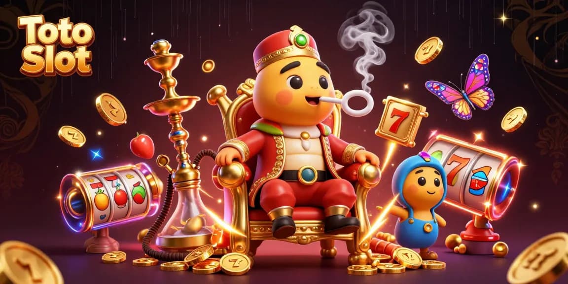 Spin the reels with Toto Slot, as a whimsical caterpillar joins the fun in a vibrant gamescape.