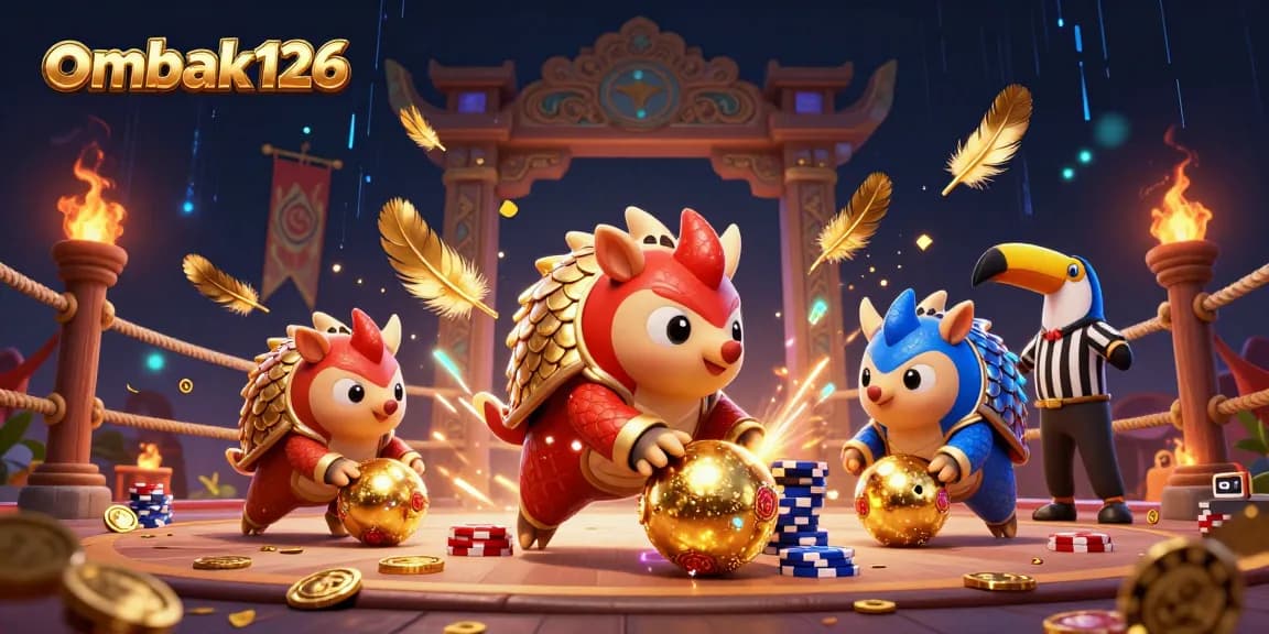 Experience the thrill of ombak126 with rival pangolins competing amidst dazzling casino elements.