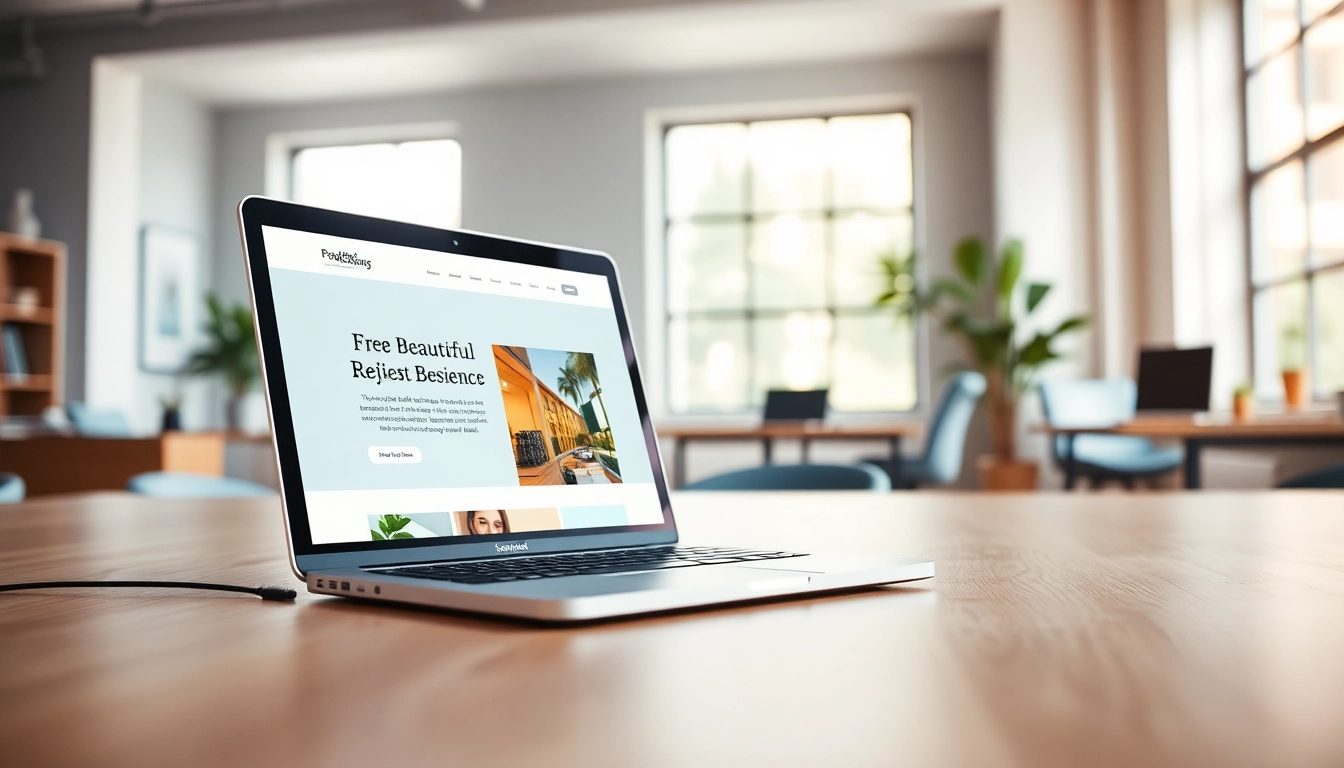 Showcasing professional Website Design Hereford on a laptop in a modern office setting