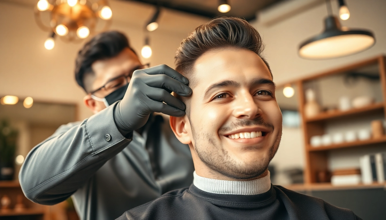 Ace of Fades 212 showcases a barber fitting a non-surgical hair system in NYC.
