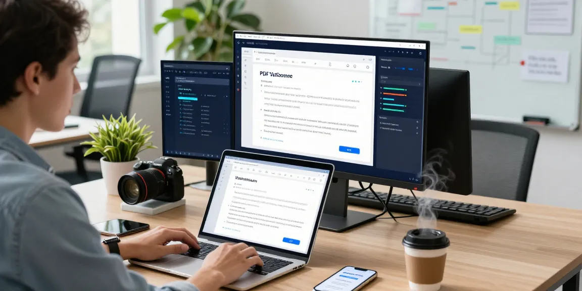 Detect fake PDF using advanced AI technology in a modern workspace