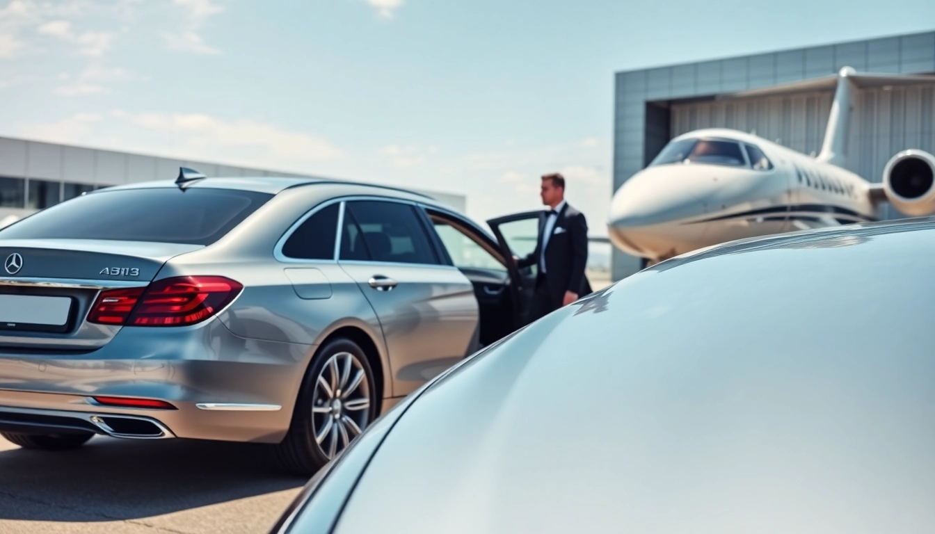 Teterboro car service featuring a luxury sedan at Teterboro Airport with a personal chauffeur.