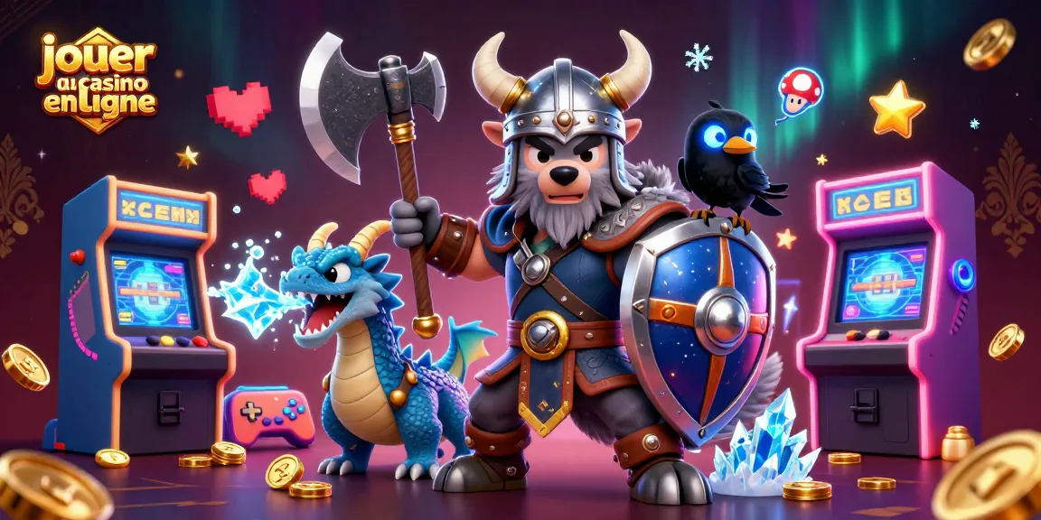 Vivez le frisson de jouer au casino en ligne avec un guerrier viking, un dragon et des éléments d'arcade.