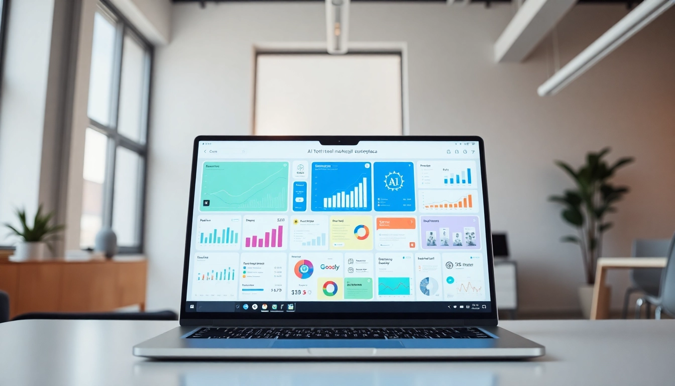 Engaging view of an ai tool marketplace interface on a laptop, highlighting diverse AI tools.