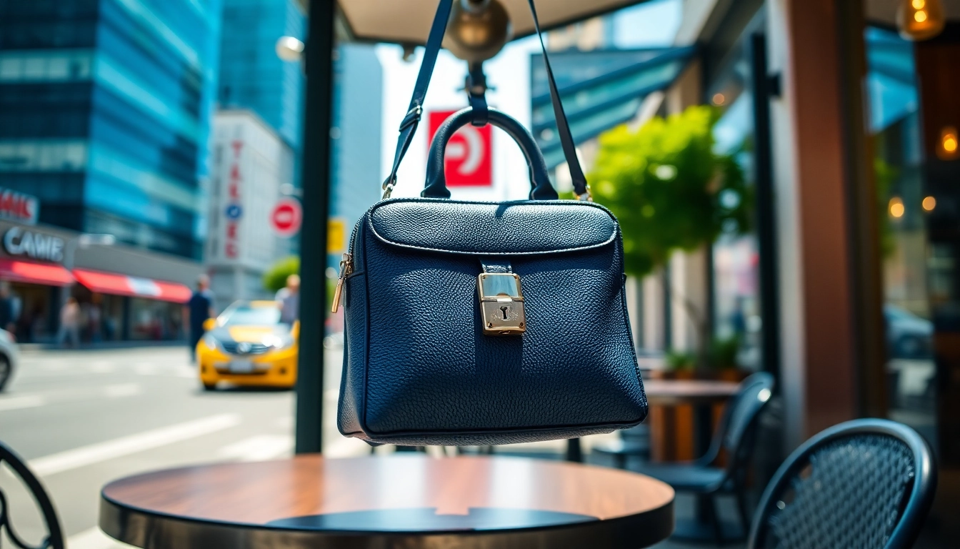 Handy Tasche abschließbar bietet Sicherheit und Stil in einem modernen Stadtbild.