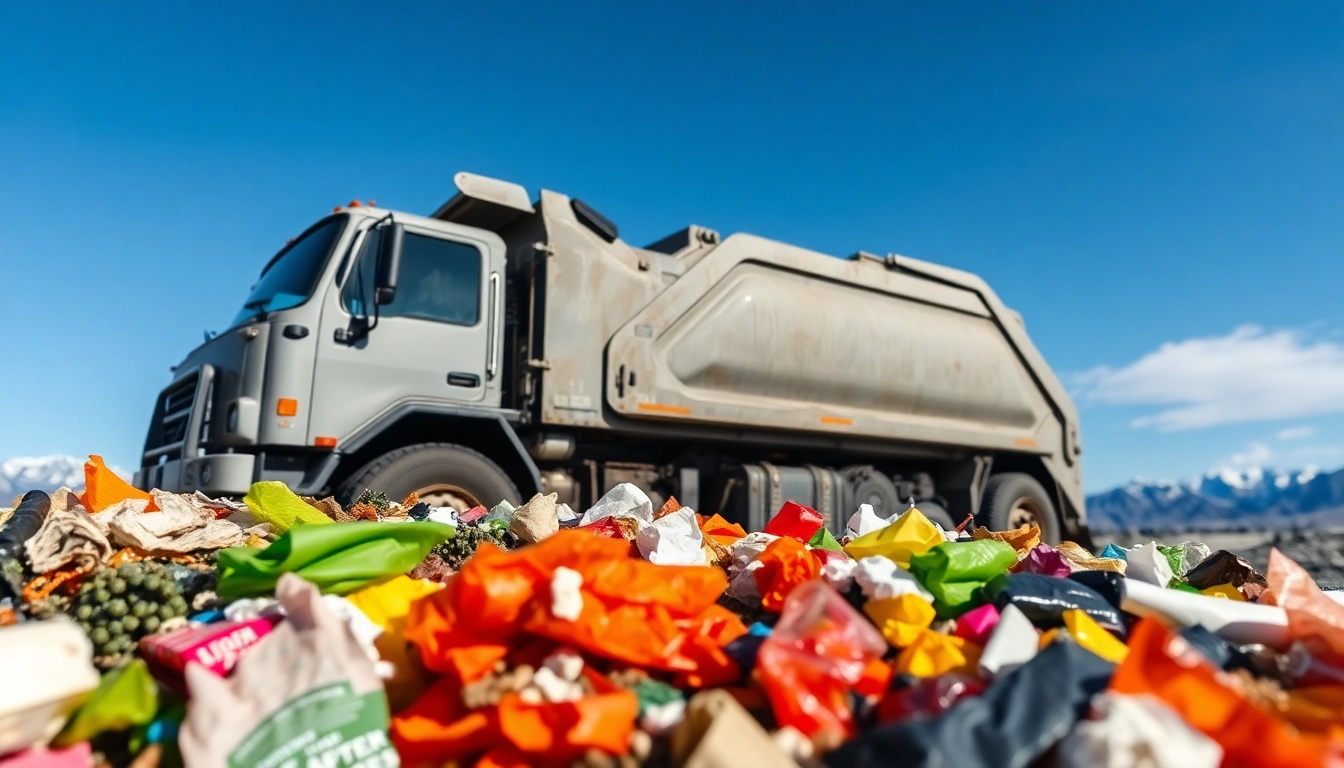 View of the Bonnyville dump showing a refuse truck managing waste efficiently.
