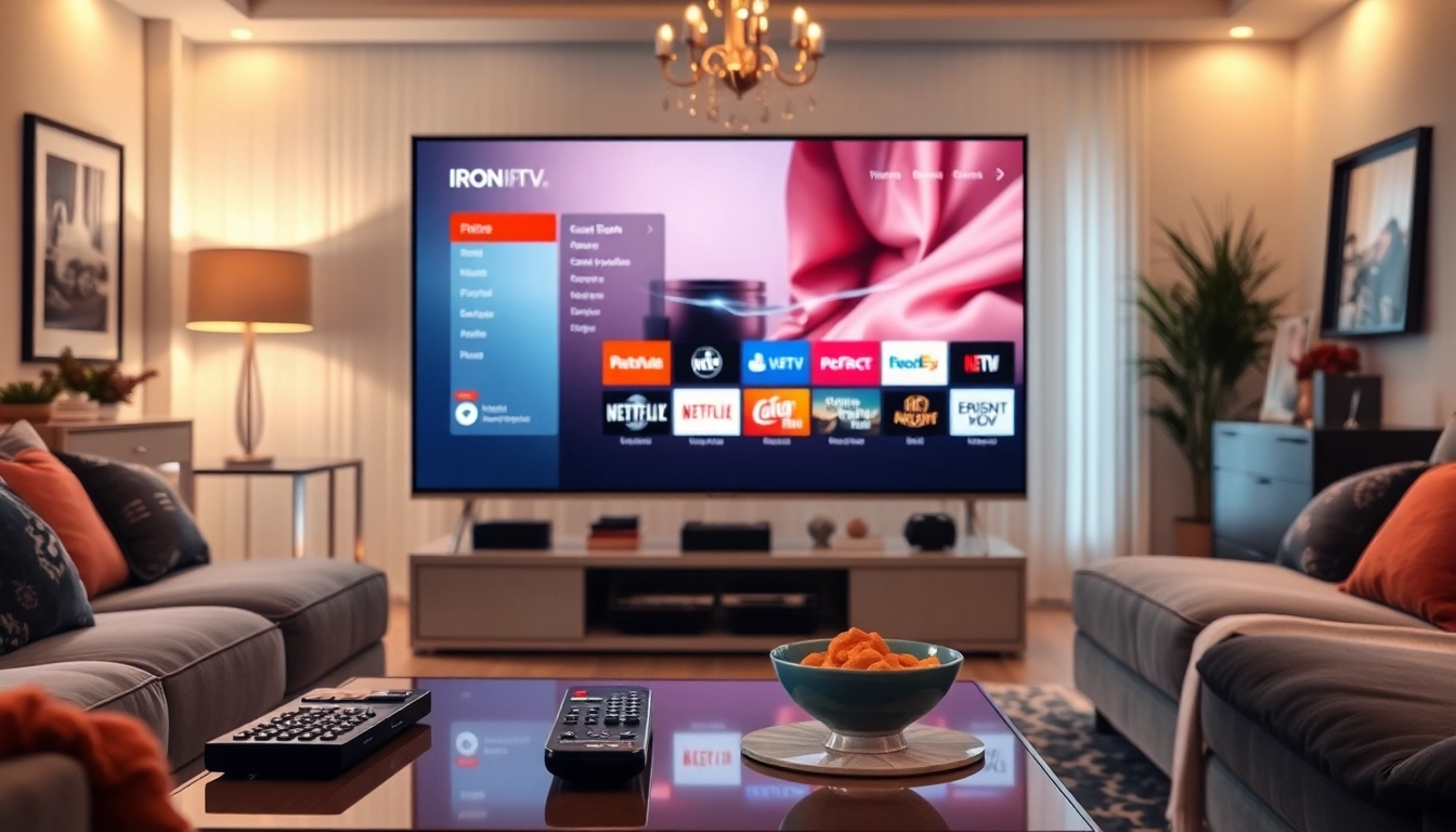 Engaging content on iron tv pro displayed on a modern TV in a cozy living room setting.
