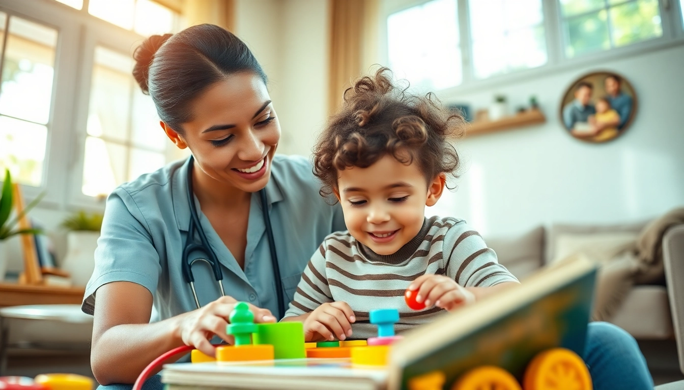 Engaging scene of Yaya Middle East nanny services Dubai, showcasing a caregiver supporting a child's development.