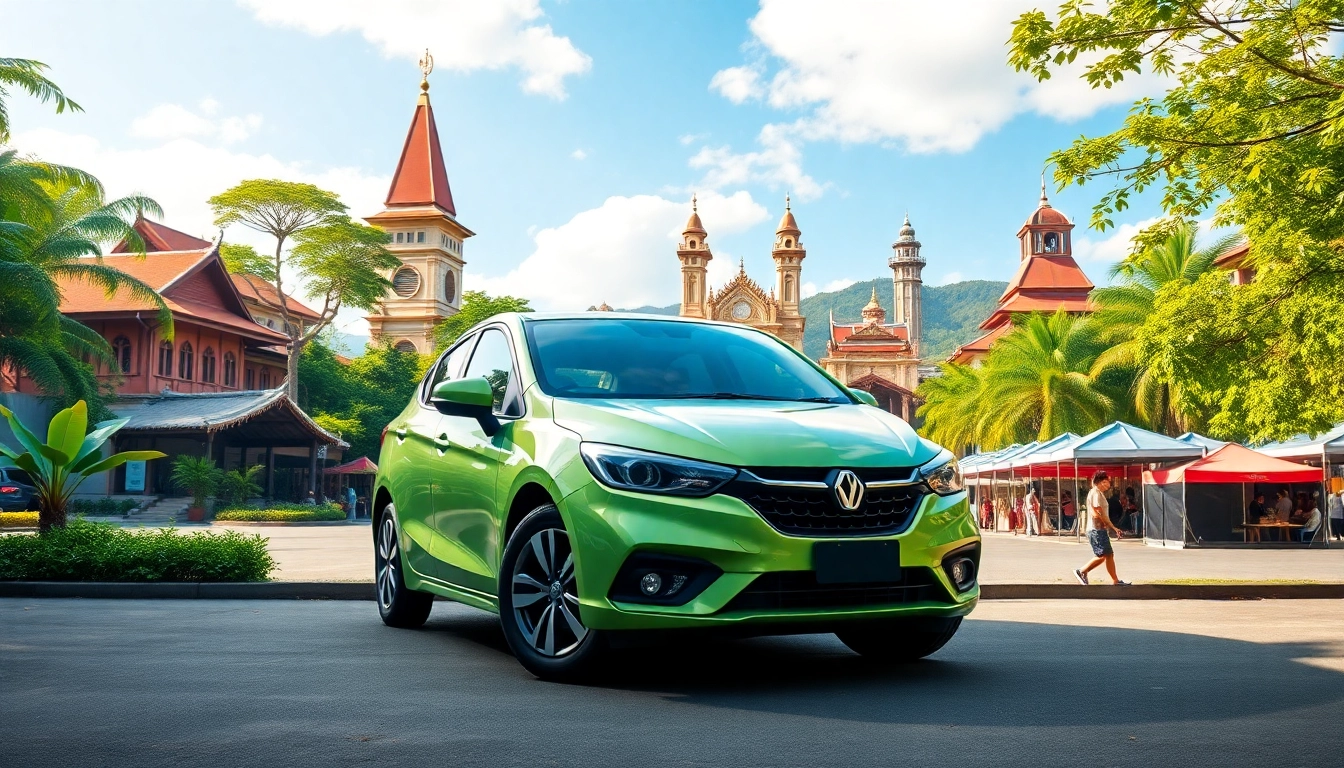 Kuching rent a car with stunning scenery of local landmarks and greenery.