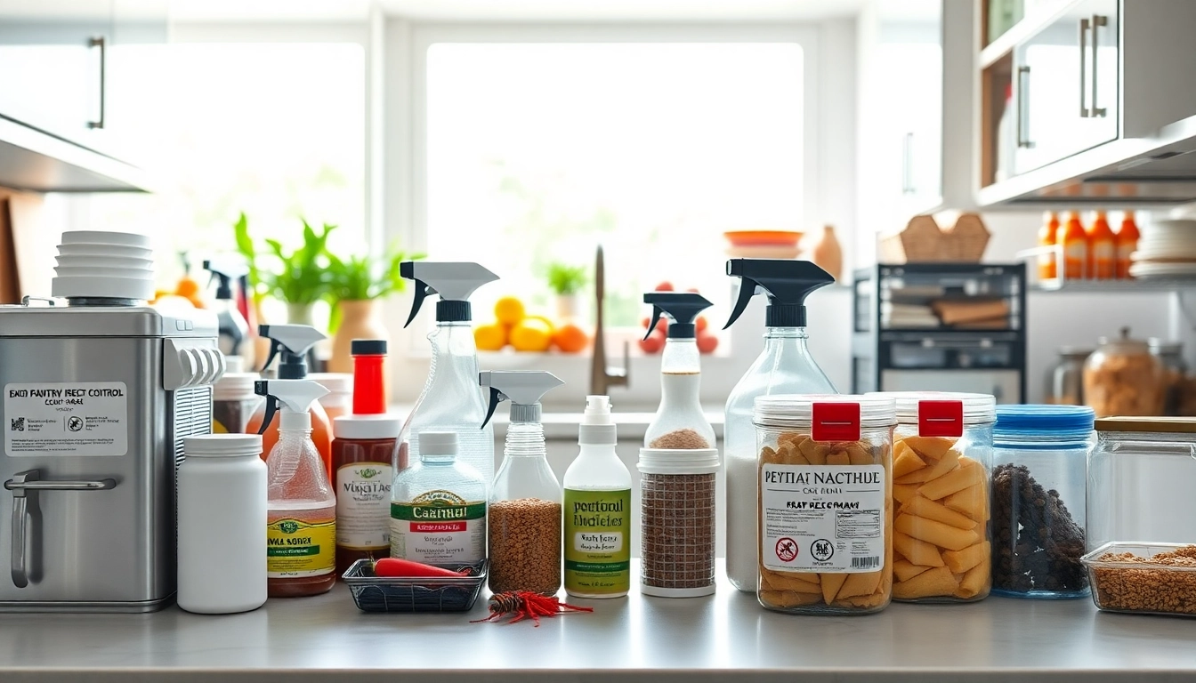 Implement effective pantry insect control using natural sprays and traps in a clean kitchen.