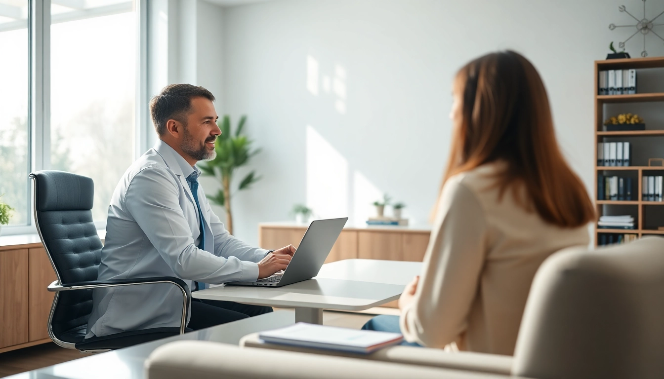 Engaging personality assessments session with a psychologist and client in a serene office.