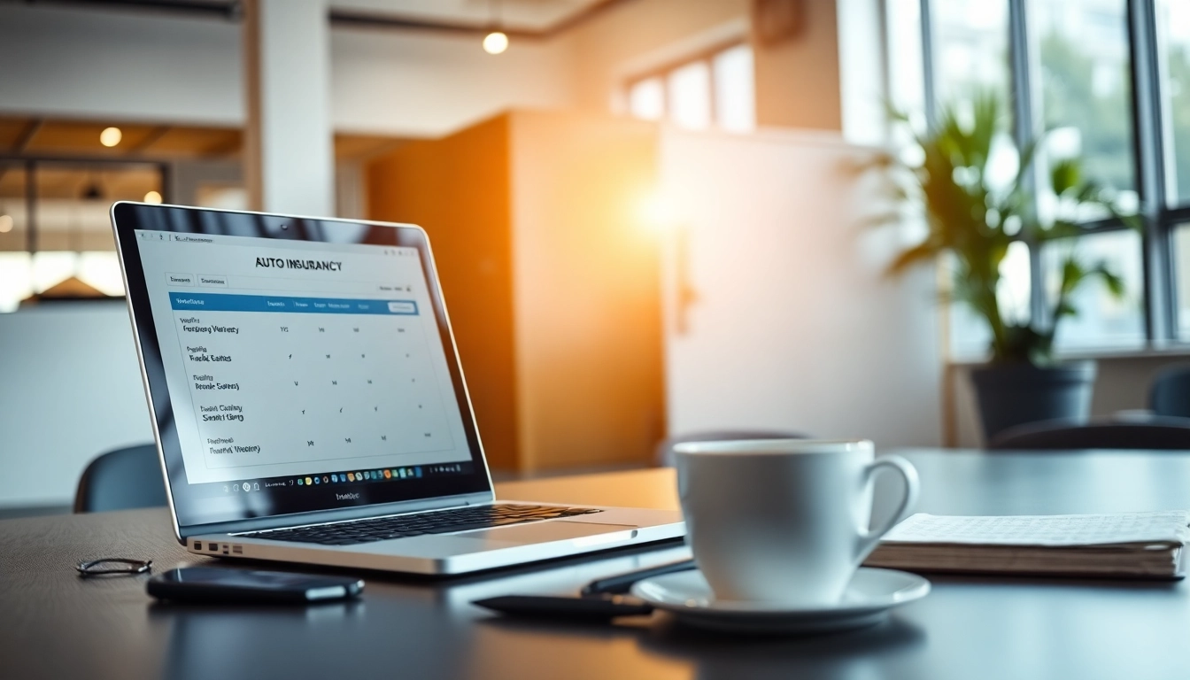 Reviewing online warranty quote options in a bright, professional office setting.