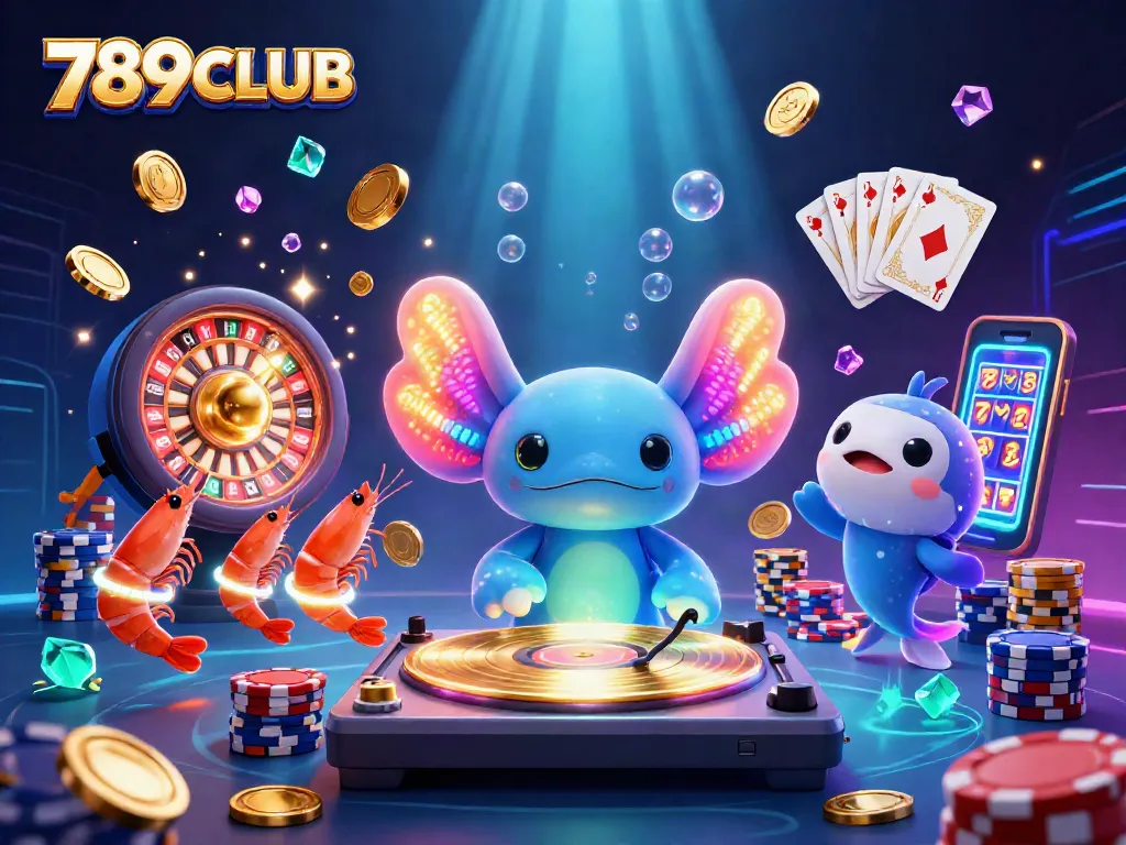 Join the fun at 789CLUB with vibrant casino elements and lively underwater characters.