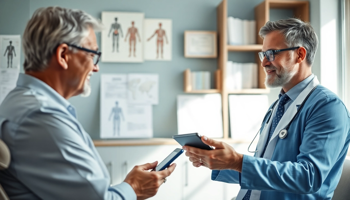 Consultation at https://www.medexdtc.com highlighting a healthcare expert discussing treatment with a patient.