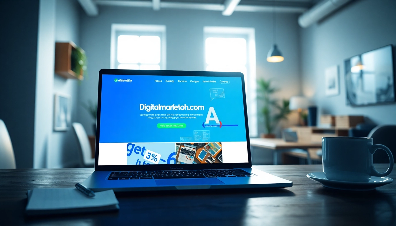 Showcasing the homepage of https://albmaftoh.com on a sleek laptop in a modern workspace.