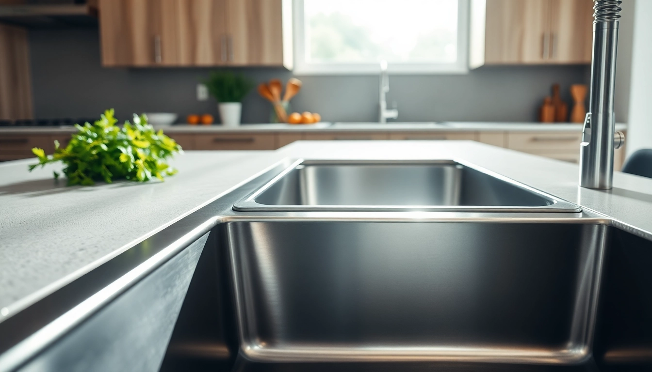 Install a stunning steel sink that enhances your kitchen's elegance with a polished finish.