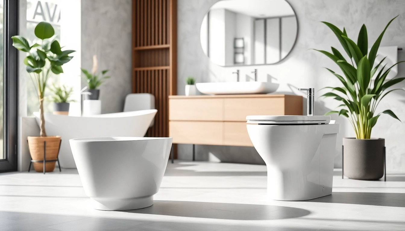 Scopri diversi sanitari eleganti in un bagno moderno e accogliente.