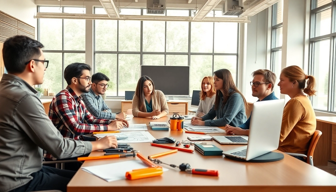 Engaged learners in construction education colorado in a bright classroom setting.