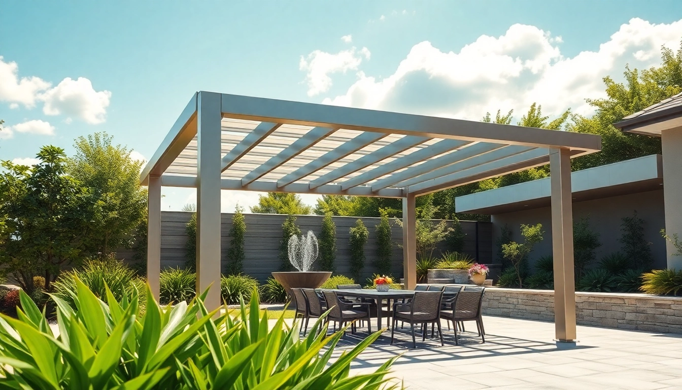 Enhance your outdoor space with a modern steel pergola that offers style and durability.