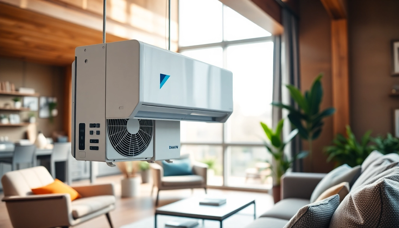 Showcasing a Daikin mini split AC unit enhancing a modern living area.