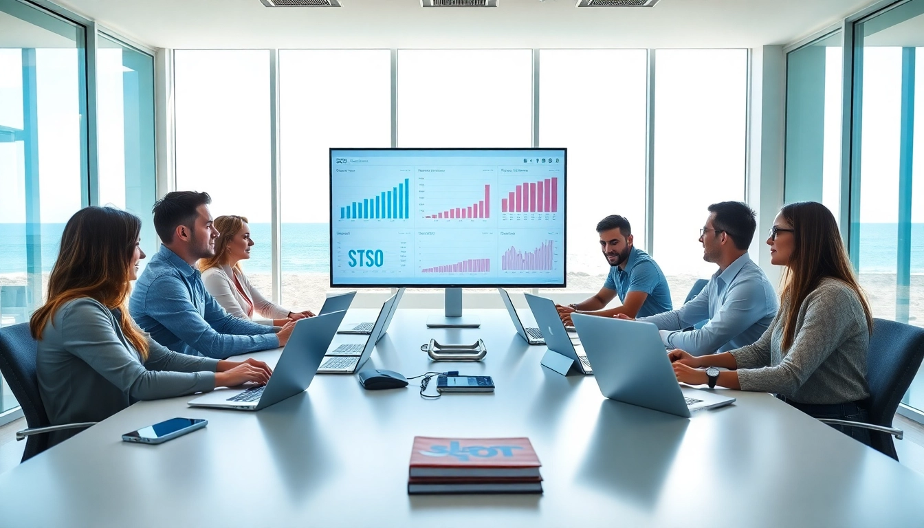 Boost your Clearwater FL SEO with expert team insights in a modern office setting.