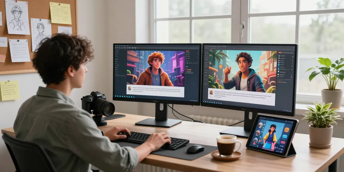 Tavern AI user engaging with AI-generated characters in a vibrant digital workspace.