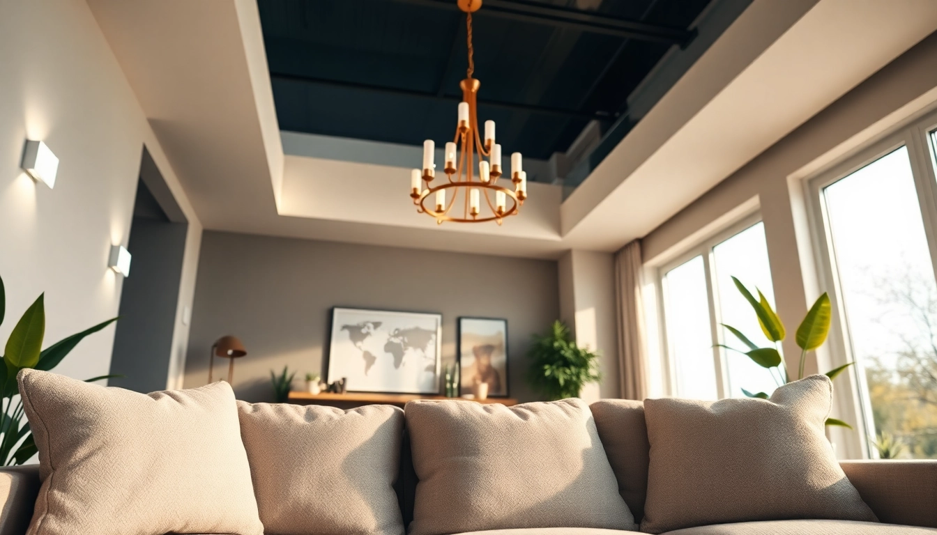 Transform your space with inspiring lighting solutions in a modern living room setup.