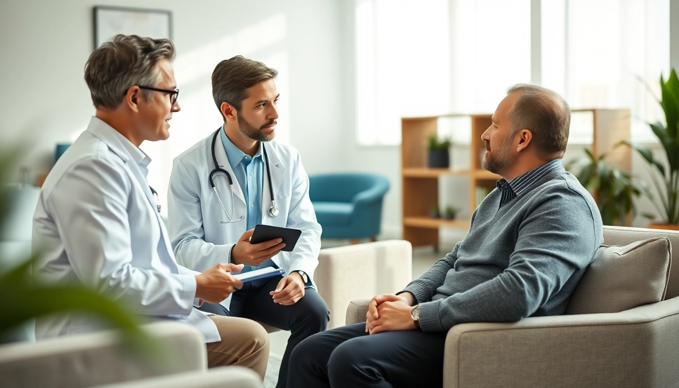 Top psychiatrist in Dubai providing supportive counseling to a patient in a calm environment.