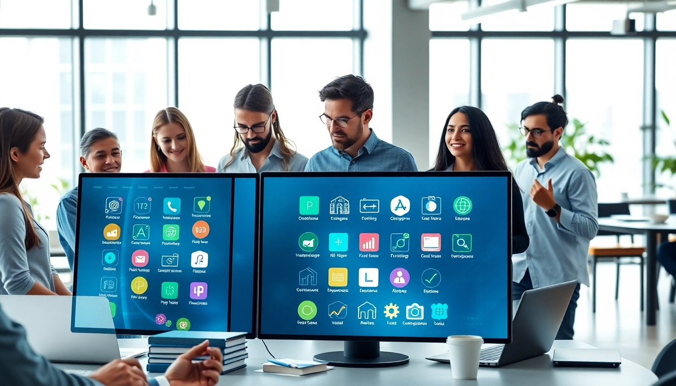 Engage with the vibrant AI tool marketplace, showcasing diverse tech professionals in collaboration.