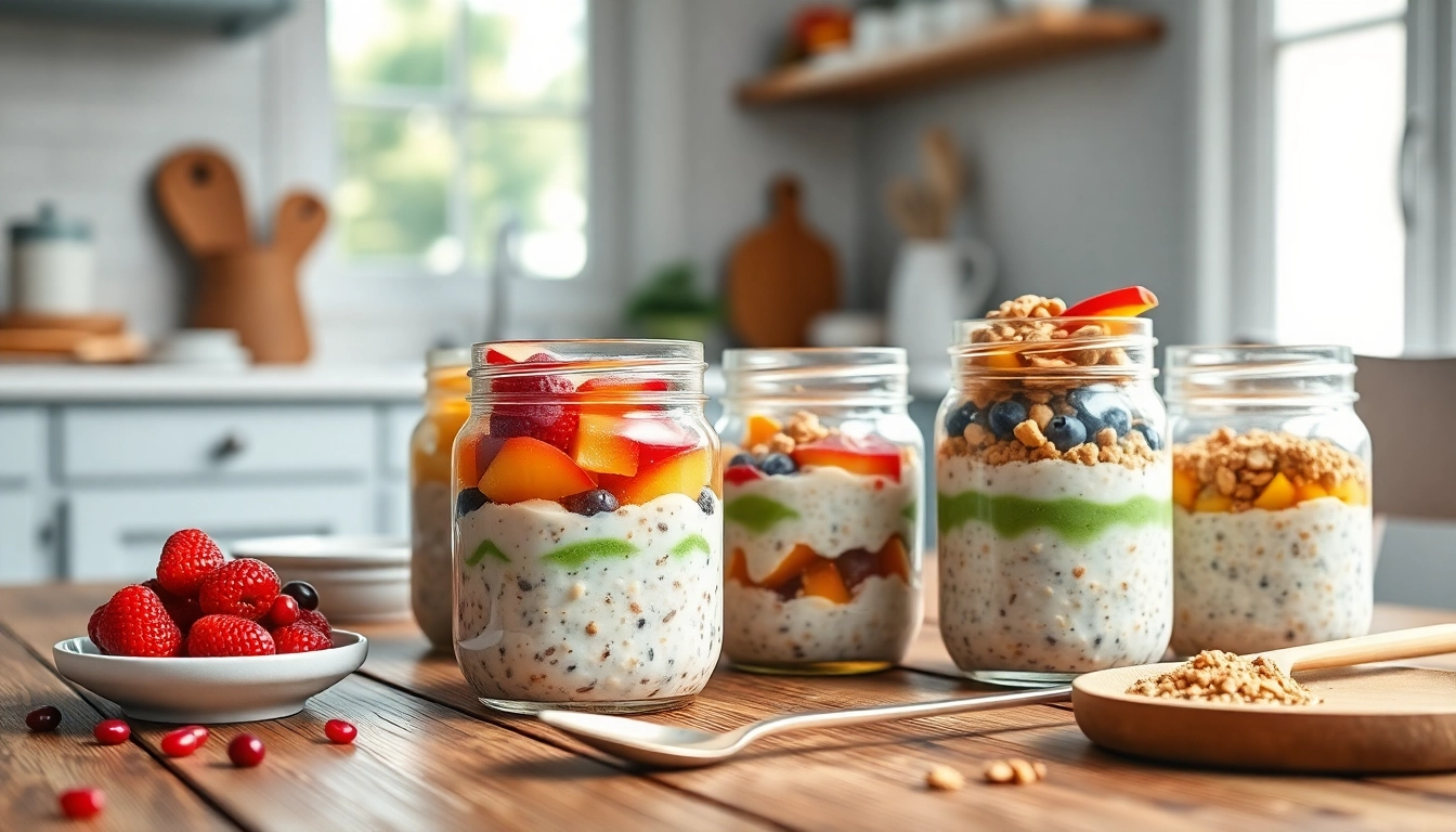 Enjoy colorful mason jar meals at https://masonjarbreakfast.com, featuring layered overnight oats with fresh fruits.