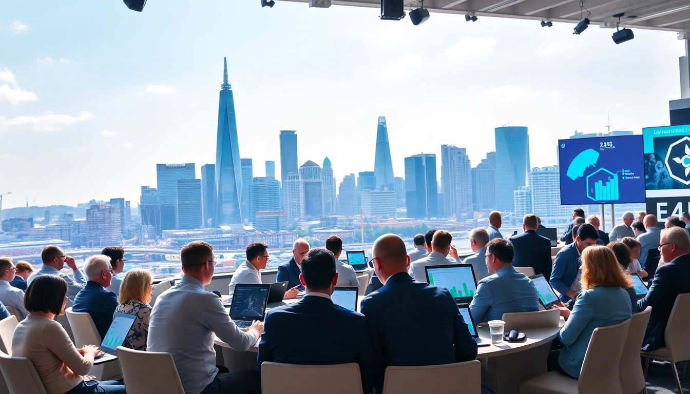 Attendees collaborating at the businessabc ai global summit london 2025, discussing innovative ideas.