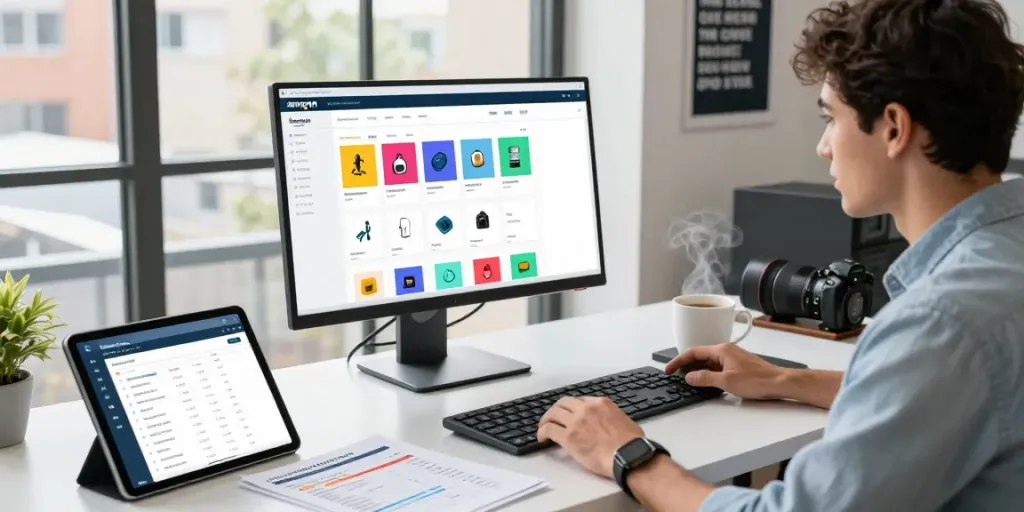 Enhancing Amazon listing optimization through data analysis in an e-commerce workspace.