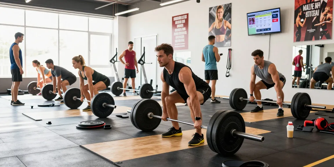 Unique Pharma Steroid Shop showcases fitness enthusiasts lifting weights in a modern gym, highlighting strength training.