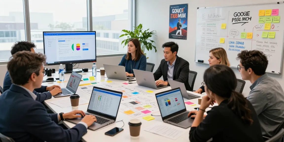 Collaborative political strategy team analyzing data for effective political Google ads campaign.