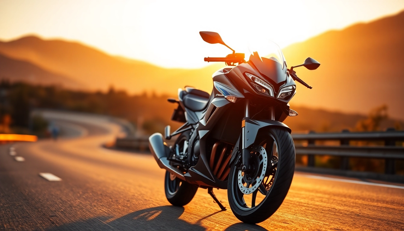Find budget DOT approved motorcycles for sale featuring a sleek design on an open highway.