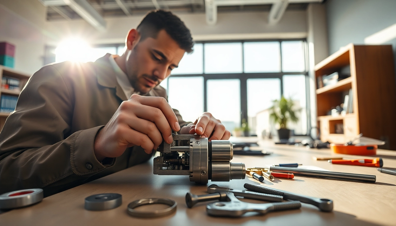 Best Creve Coeur Locksmith Pro repairing a high-security lock with precision.