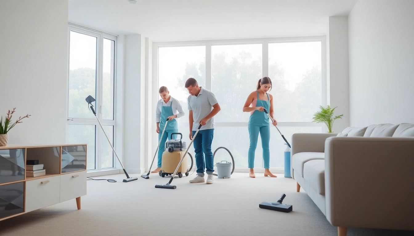 Bond cleaning Brisbane professionals perform thorough cleaning in a bright apartment setting.