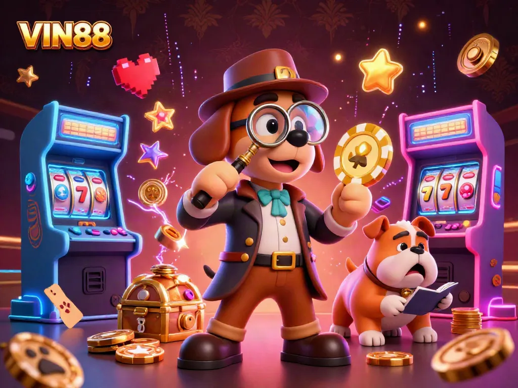 Engage with VIN88's thrilling casino experience featuring characters and vibrant gaming elements.