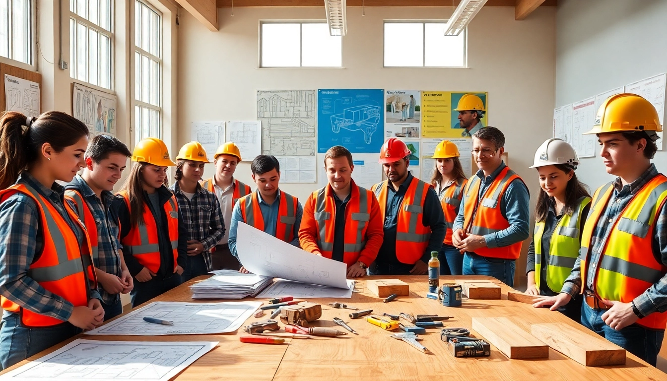 Engaged students in construction trade schools in texas focusing on hands-on training.