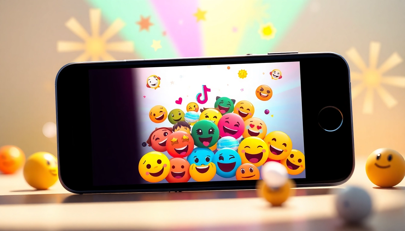 Engaging representation of tiktok emojis creatively showcased on a smartphone interface.