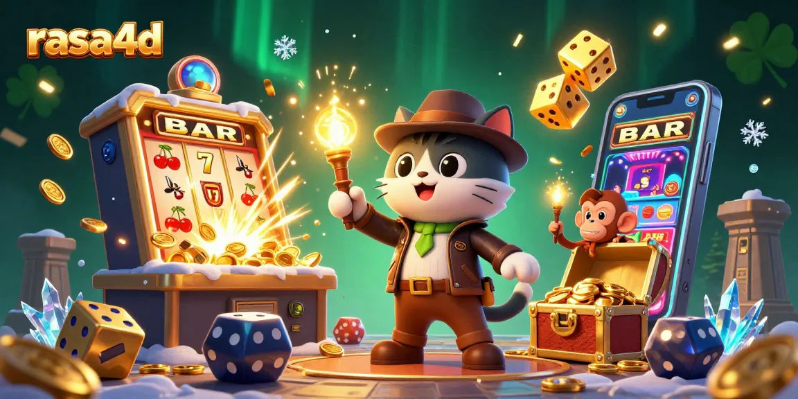 Experience the thrill of winning with rasa4d's vibrant 3D casino adventure scene bursting with excitement.