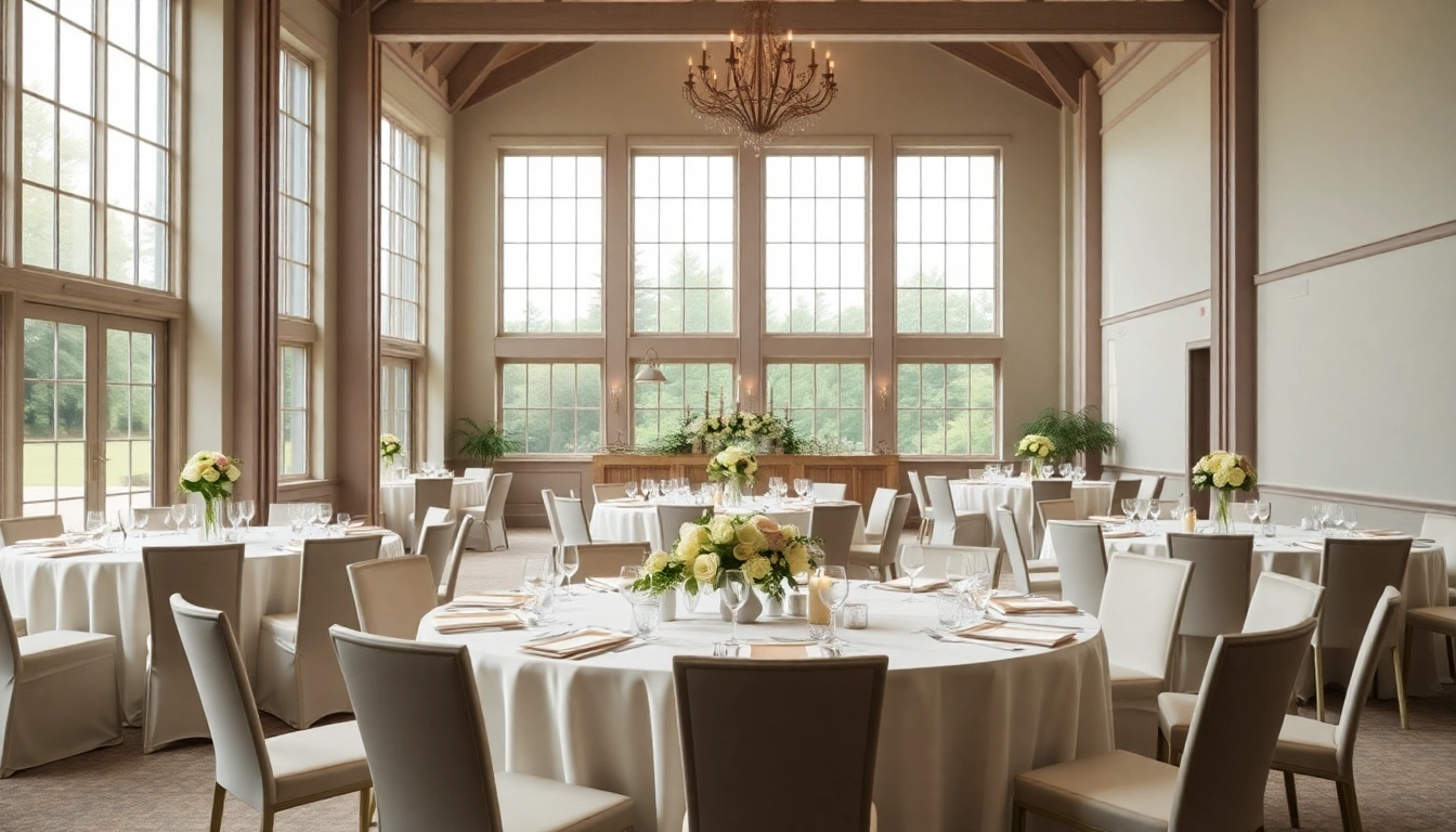 Stowe Venue Hire's elegant indoor space with floral arrangements and natural light.