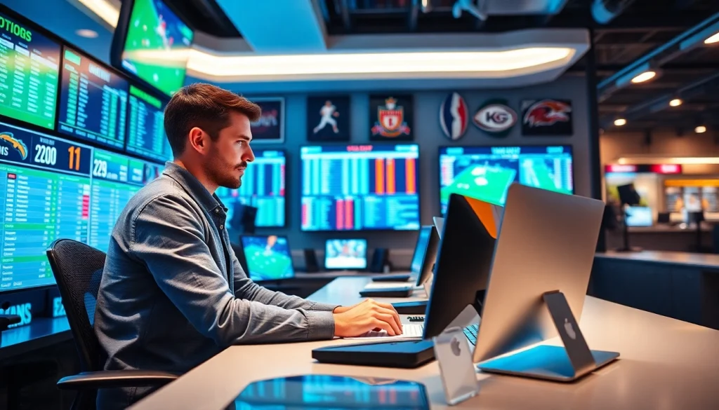 Engaging workspace showcasing the best sports betting sites for Mexico with multiple screens.