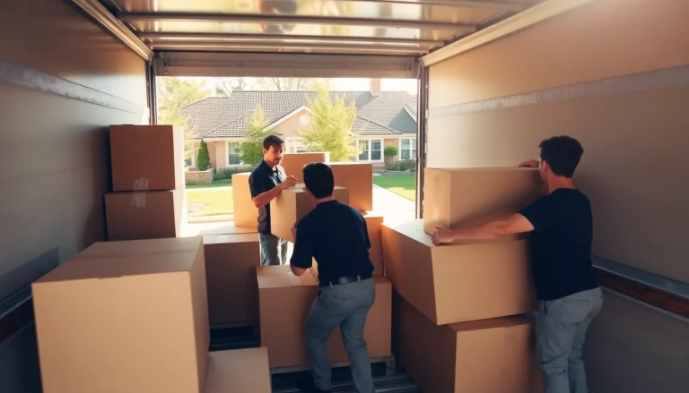 Toronto moving company team efficiently packing and loading furniture in a moving truck.